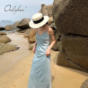 Satin Silk Slip Maxi Dress